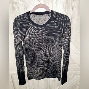 Lululemon Swiftly Tech LS Long Sleeve 2.0 Grid Warp Black /Neon Multi